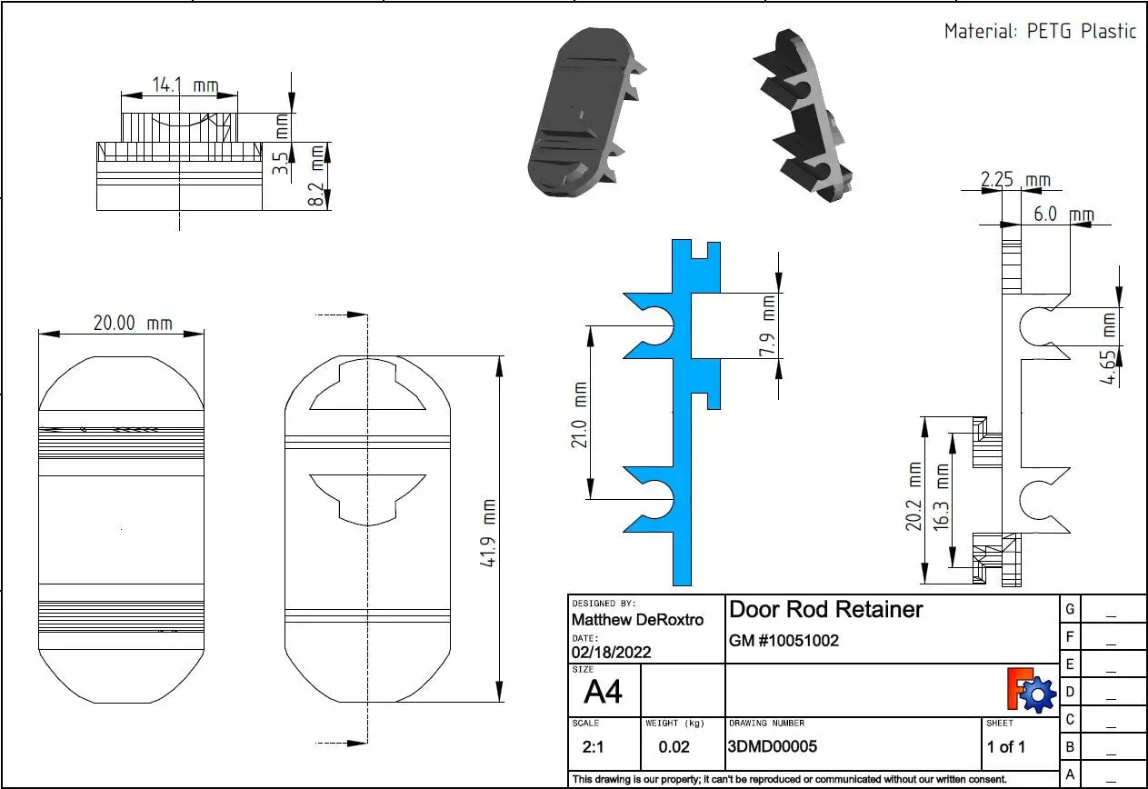 GM 10051002 Door Rod Retainer