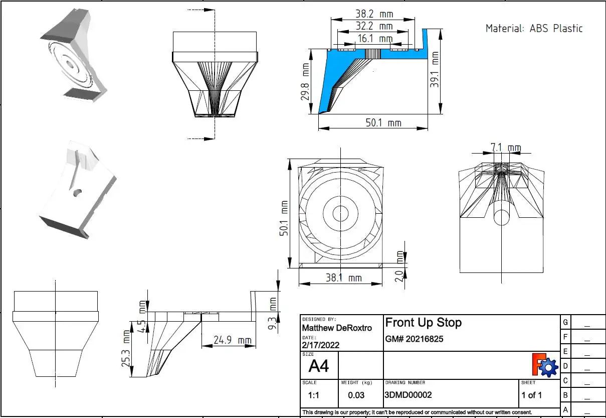 GM 20216825 Front Up Stop