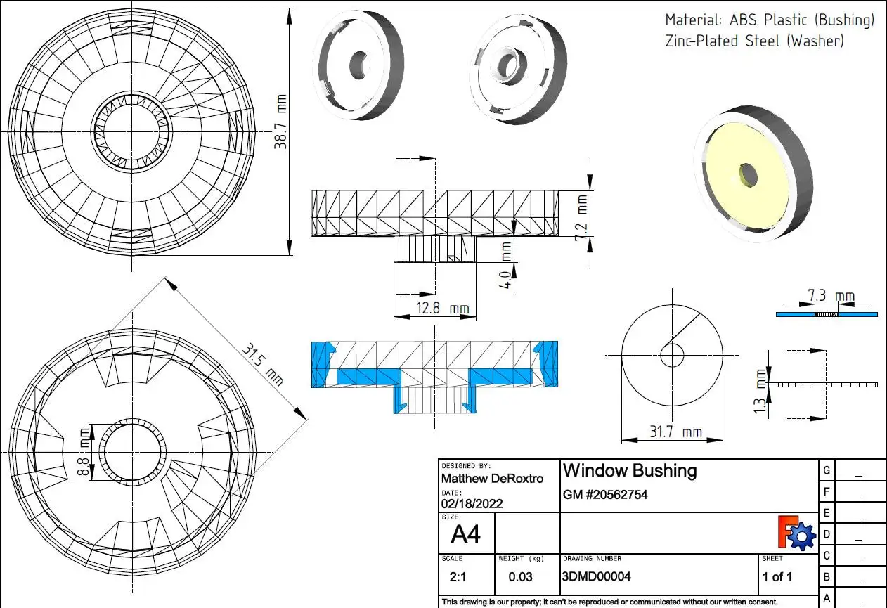 GM 20562754 Window Bushing